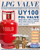 SiAN Brass Safety 100 Pound LPG Cylinder POL Valves For 100 lb Propane Tank