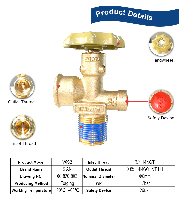 V6S2 LPG Gas Cylinder POL Valve (1)